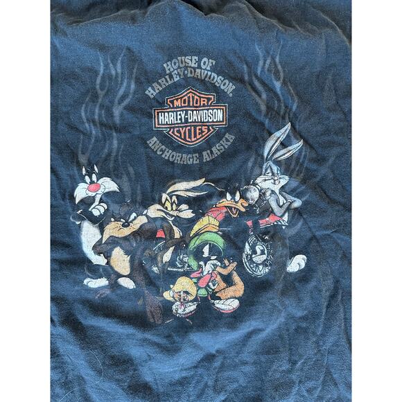 Harley Davidson T Shirt Men's XL Looney Toons Anchorage Alaska - Picture 4 of 4